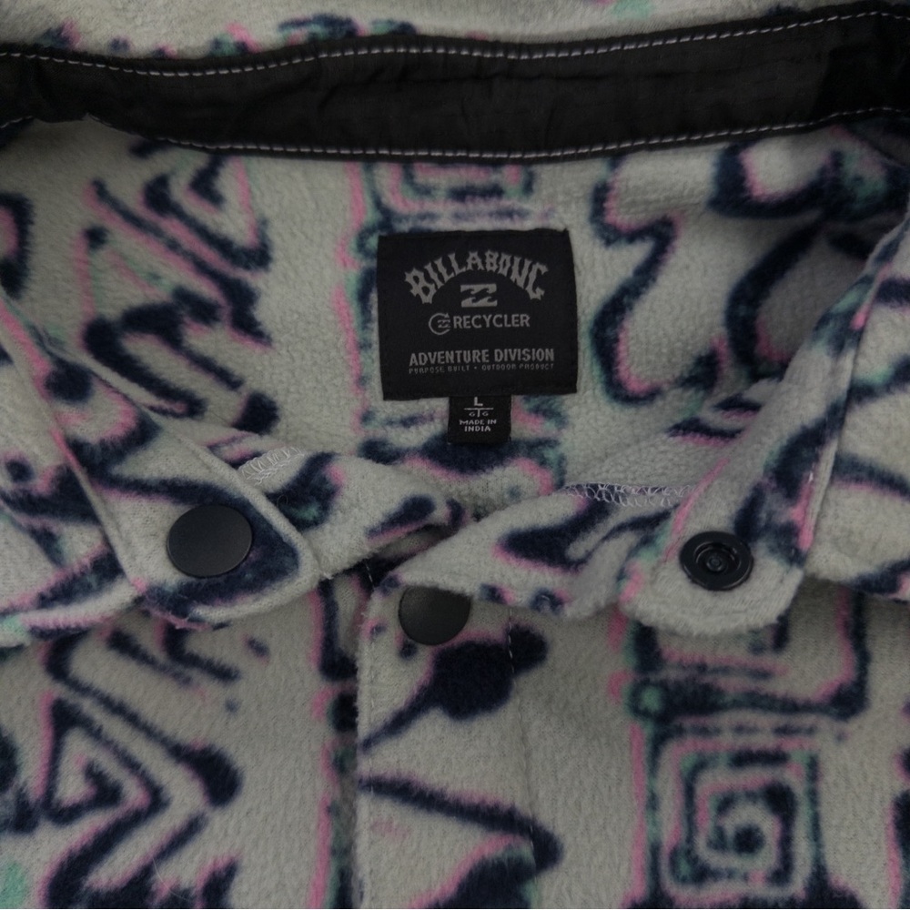 Billabong Adventure Division Furnace Flannel Fleece Overshirt in Cement Size L - Picture 3 of 15